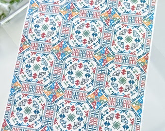 Transfer Paper Sheet 320 Kilim Pattern | Image Transfer Paper | Clay Tools | Clay Earrings Making