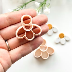 Halbe Blume Fimo Ausstecher Set | Polymer Clay Werkzeuge | Schmuckwerkzeug | Ohrring Herstellung | Embossing von Clay-Werkzeugen