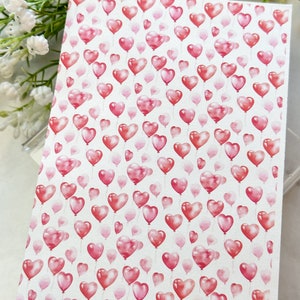 Foglio di carta per trasferimento 246 Palloncini a cuore / Carta per trasferimento di immagini / Strumenti in argilla / Creazione di orecchini in argilla
