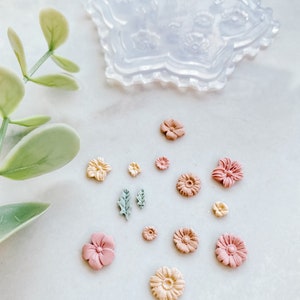 Micro Floral Silicone Mold Set for Polymer Clay Resin Jewellery Making Nail Art Style 1