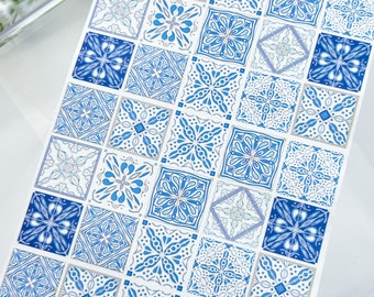 Transfer Paper Sheet 322 Dutch Blue Tiles #2 | Image Transfer Paper | Clay Tools | Clay Earrings Making