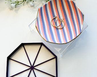 Octagon Trinket Dish Clay Cutter | Polymer Clay Jewelry Bowl Cutter | Jewellery Dish Cutter  | Embossing Clay Tools