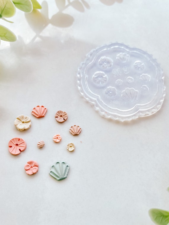 2 Stampini In Silicone Per Resina E Argilla, Forma Di Piccoli Fiori E Foglie - Kit Per Gioielli Fai Da Te, Orecchini, Portachiavi