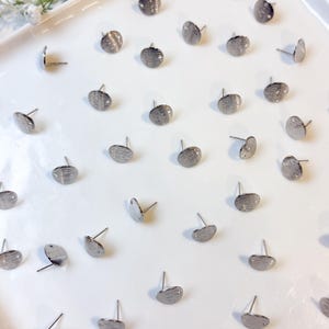 18K Real Gold/White Gold Plated Textured Rounded Stud Posts with 316 Surgical Stainless Steel Posts | Hypoallergenic DIY Earrings image 9
