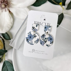 The Romy Blue Trendy Boho Polymer Clay Earrings