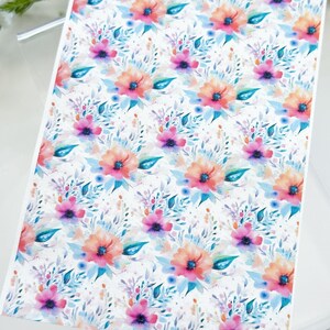 Foglio di carta per trasferimento 277 Fiori luminosi / Carta per trasferimento di immagini / Strumenti in argilla / Creazione di orecchini in argilla