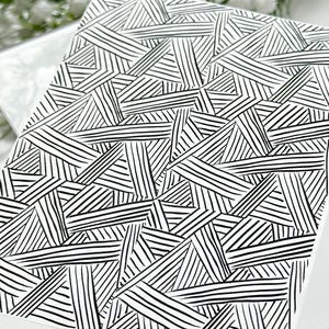 Foglio di carta trasferibile 336 linee in bianco e nero / Carta per trasferimento immagini / Realizzazione di orecchini in argilla