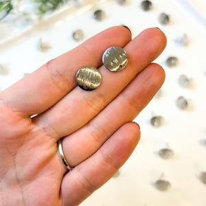 18K Real Gold/White Gold Plated Textured Rounded Stud Posts with 316 Surgical Stainless Steel Posts | Hypoallergenic DIY Earrings image 4