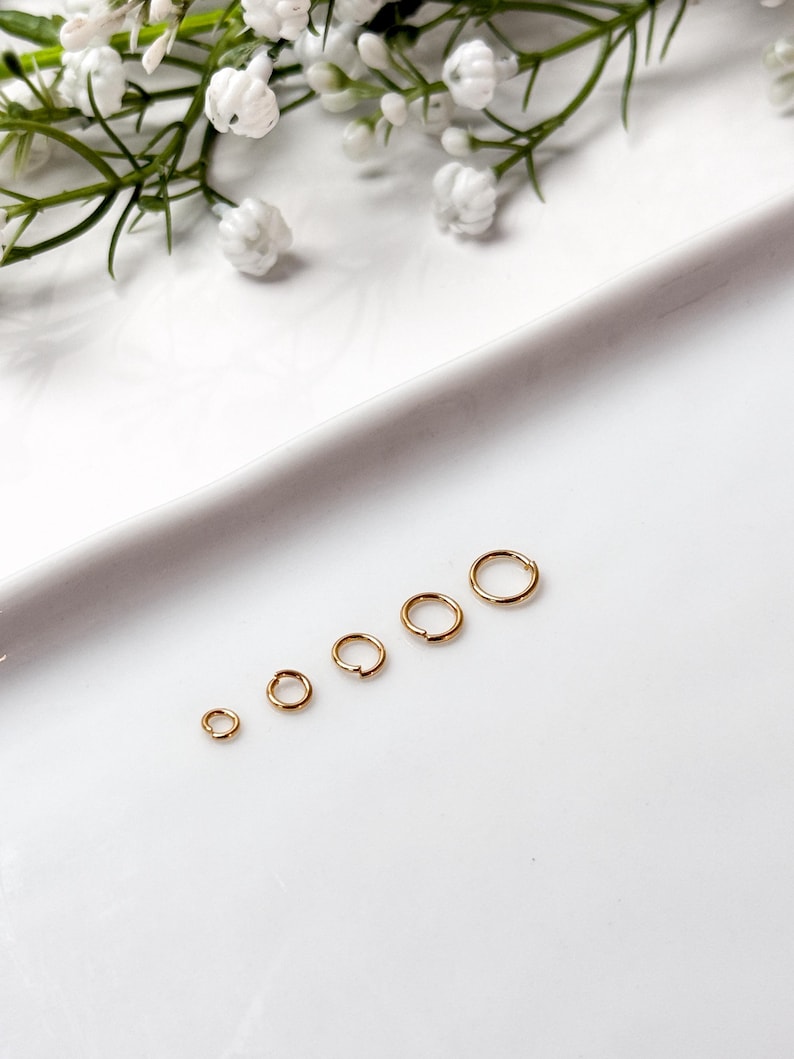 High-Quality 18K Gold Plated Plated Brass Open Jump Rings 200 pcs/bag Anti-Tarnish | Nickel Free Earring Findings image 3