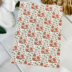 Transfer Paper Sheet 51 Poppy Flowers Wallpaper | Water Soluble Paper Sheets | Image Transfer Paper | Clay Tools | Clay Earrings Makin