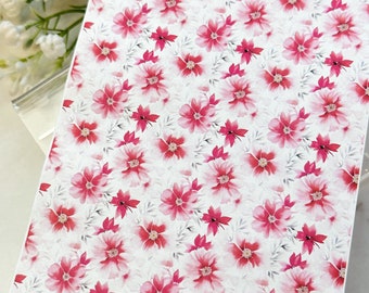 Transfer Paper Sheet 250 Watercolor Red Flowers | Image Transfer Paper | Clay Tools | Clay Earrings Making