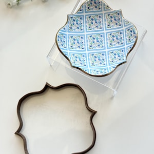 Cortador de arcilla para plato de baratijas cuadrado barroco / Cortador de cuenco de arcilla polimérica para joyería / Cortador de plato para joyería / Herramientas de arcilla para repujado