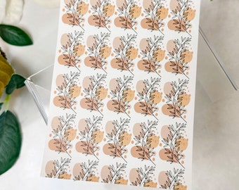 Transfer Paper Sheet 153 Boho Neutral Flowers | Water Soluble Paper Sheets | Image Transfer Paper | Clay Tools | Clay Earrings Making