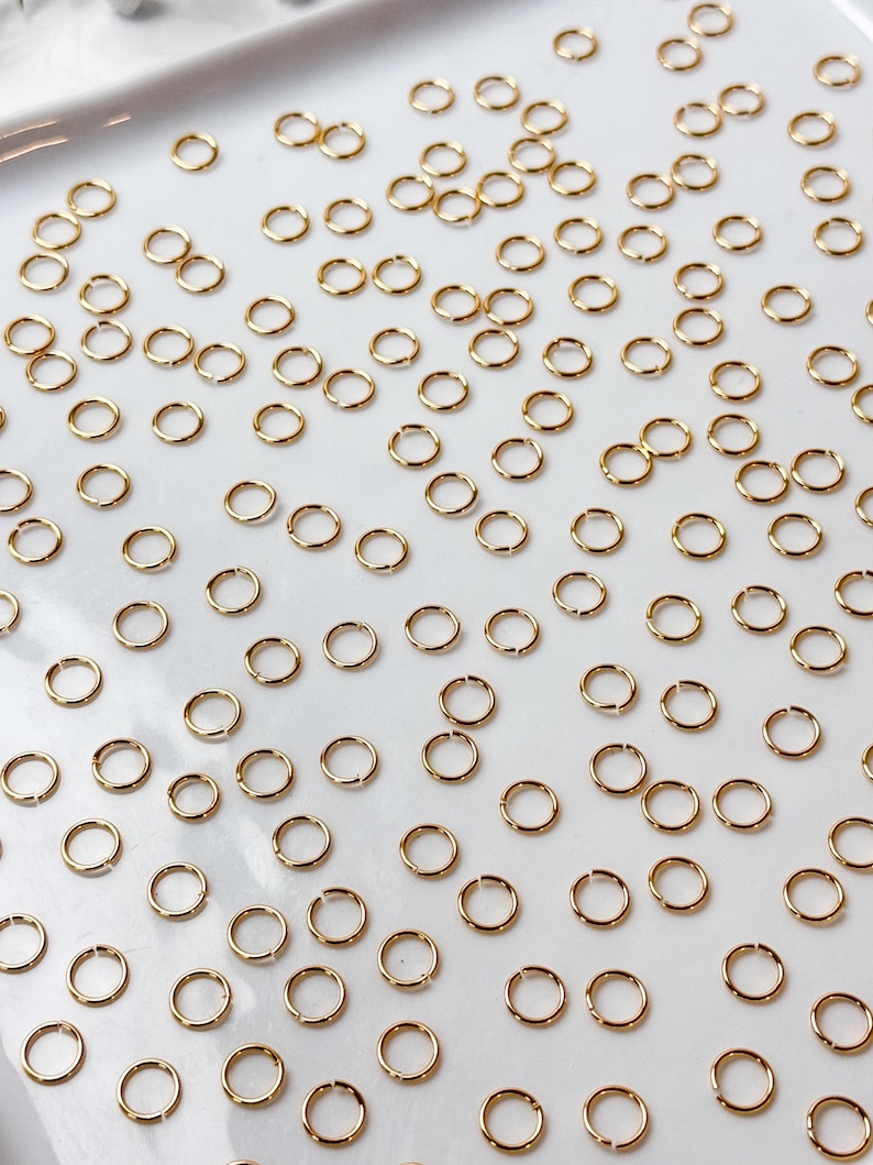 High-Quality 18K Gold Plated Plated Brass Open Jump Rings 200 pcs/bag Anti-Tarnish | Nickel Free Earring Findings image 8