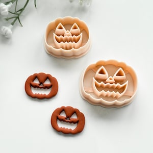 Jack-O&#39;-Lantern Pumpkin with Cutouts Polymer Clay Cutter | Polymer Clay Tools | Earring Making | Embossing Clay Tools