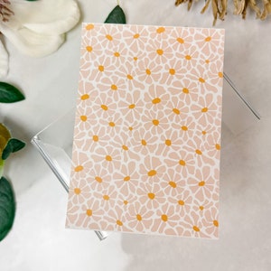 Feuille de papier transfert 145 marguerites abstraites roses | Feuilles de papier solubles dans l'eau | Papier de transfert d'image | Outils d'argile | Fabrication de boucles d'oreilles en argile