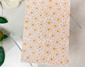 Transfer Paper Sheet 145 Pink Abstract Daisies | Water Soluble Paper Sheets | Image Transfer Paper | Clay Tools | Clay Earrings Making