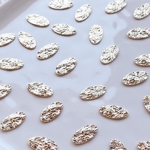 10pcs 18K Gold Plated Brass Oval Bumpy Pendant with one Hole | Nickel Free