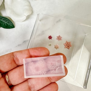 Molde de silicona microfloral n.° 36 para arcilla polimérica/fabricación de joyas de resina/arte de uñas