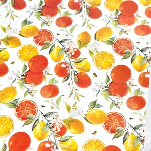 Feuille de papier transfert 503 Oranges et citrons | Papier transfert d'image | Fabrication de boucles d'oreilles en argile