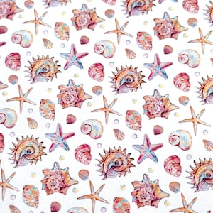 Transfer Paper Sheet 489 Seashells #4 | Image Transfer Paper | Clay Earrings Making