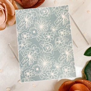 Foglio di carta di trasferimento 40 fiori verdi / fogli di carta solubile in acqua / carta di trasferimento immagine floreale / strumento di argilla / creazione di orecchini di argilla
