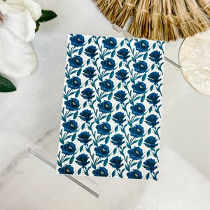 Transfer Paper Sheet 49 Navy Peony | Water Soluble Paper Sheets | Image Transfer Paper | Clay Tools | Clay Earrings Makin