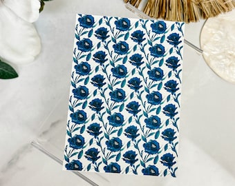 Transfer Paper Sheet 049 Navy Peony | Water Soluble Paper Sheets | Image Transfer Paper | Clay Tools | Clay Earrings Makin