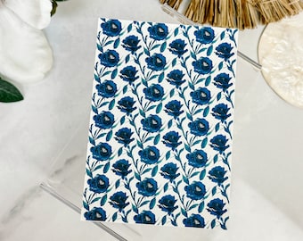 Transfer Paper Sheet 49 Navy Peony | Water Soluble Paper Sheets | Image Transfer Paper | Clay Tools | Clay Earrings Makin