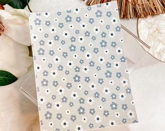 Transfer Paper Sheet 010 Tiny Gray Flowers | Water Soluble Paper Sheets | Image Transfer Paper | Clay Tools | Clay Earrings Making
