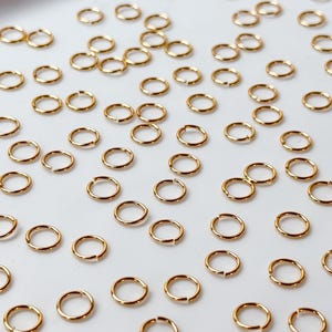 High-Quality 18K Gold Plated Plated Brass Open Jump Rings 200 pcs/bag Anti-Tarnish | Nickel Free Earring Findings image 2