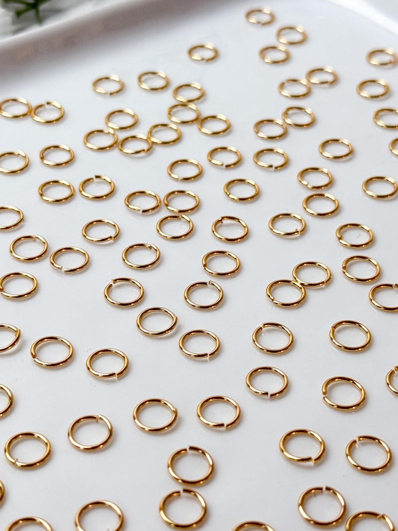 High-Quality 18K Gold Plated Plated Brass Open Jump Rings 200 pcs/bag Anti-Tarnish | Nickel Free Earring Findings image 2