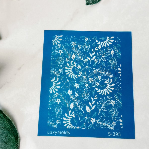 Foliage Silk Screen for Polymer Clay | Boho Leafy Screen Print Stencil
