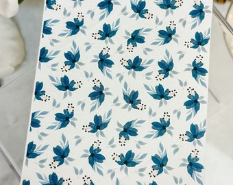 Transfer Paper Sheet 105 Navy Flowers | Water Soluble Paper Sheets | Image Transfer Paper | Clay Tools | Clay Earrings Making