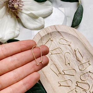 18K Gold Plated Surgical Stainless Steel Kidney Earring Hooks 50pcs/bag Anti-Tarnish | Earring Jewelry Findings