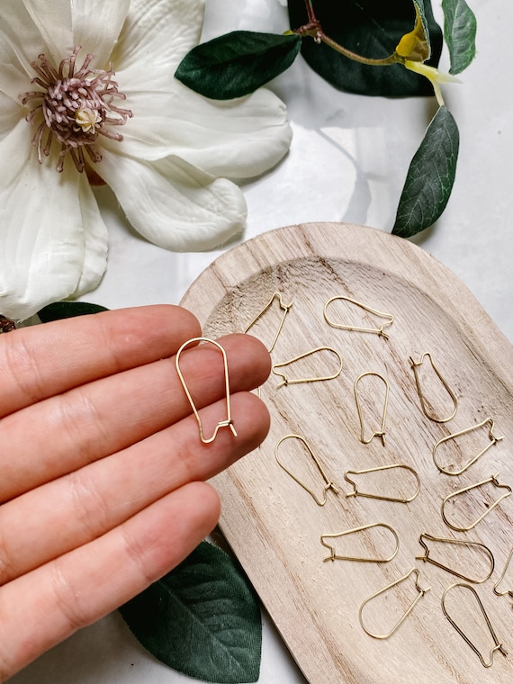 18K Gold Plated Surgical Stainless Steel Kidney Earring Hooks 50pcs/bag  Anti-Tarnish Earring Jewelry Findings