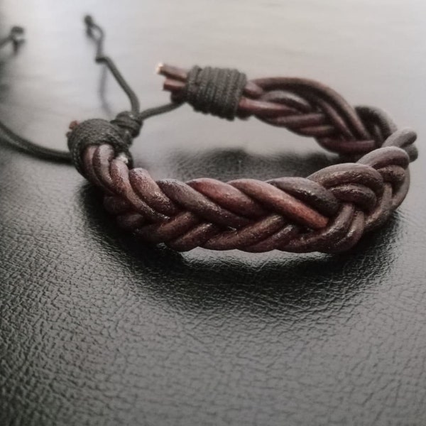 bracelet tressé en cuir