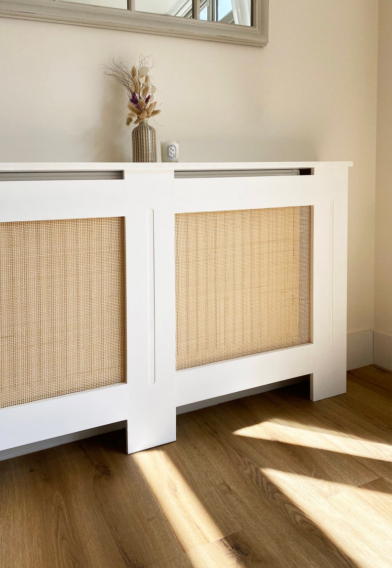 Large White Rattan Radiator Cover - Etsy UK