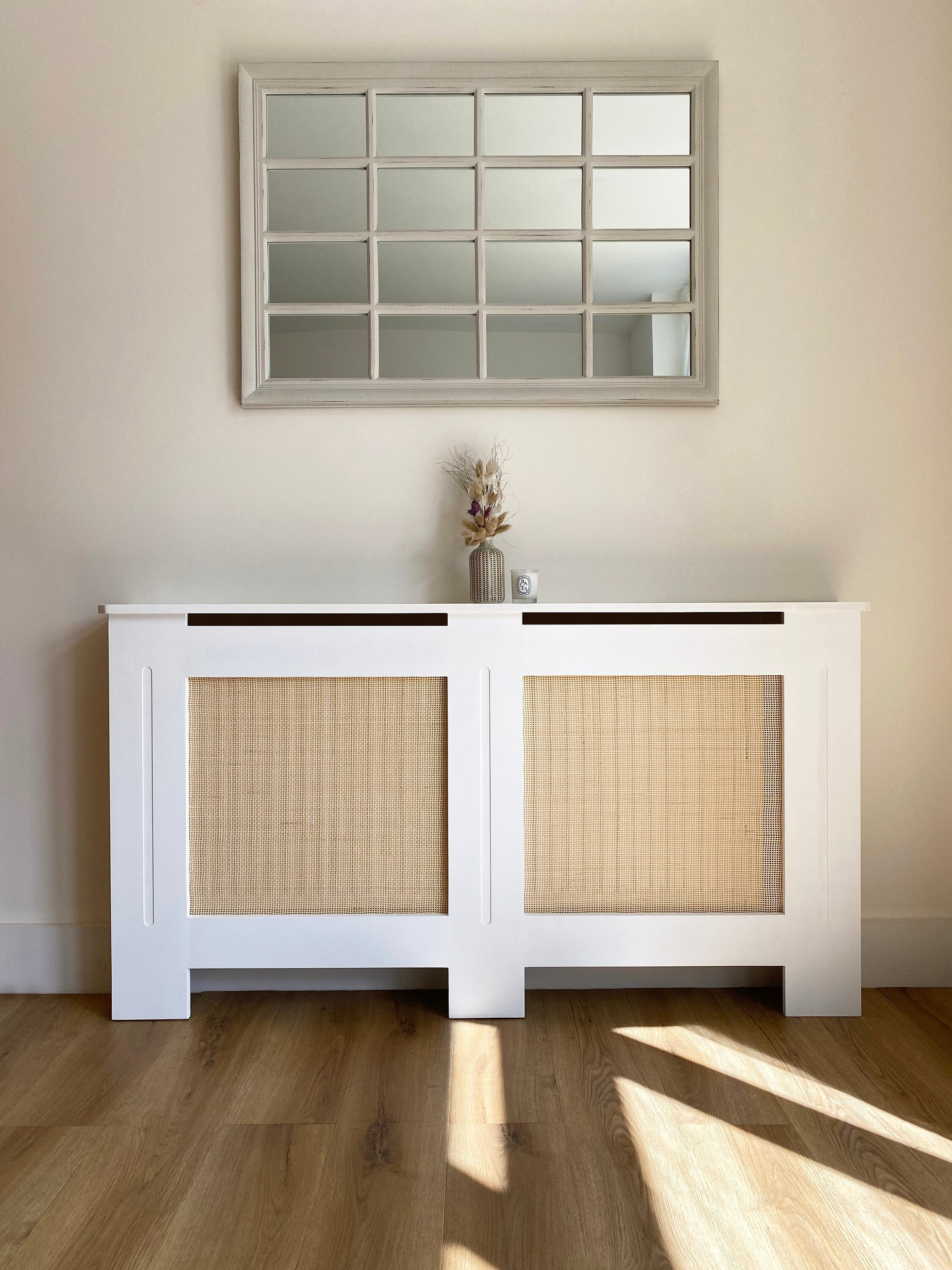 Large White Rattan Radiator Cover - Etsy UK