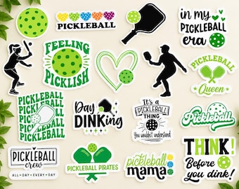 Glanzende, waterdichte pickleball-stickerset: kleurrijke vinylstickers voor spelers