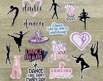 Dance Ballet Stickers, Colourful Dance Vinyl Decals, Waterproof