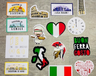 Italy Stickers | Glossy Italian Travel Stickers Pack