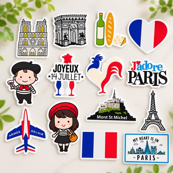 Buy France Sticker Pack: Waterproof Vinyl, 14 Designs (6cm Height