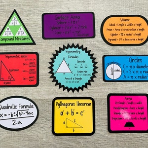 GCSE Maths Revision Stickers, Maths Formula Vinyl Decals, Waterproof