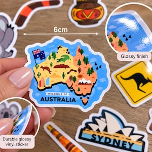 Waterproof Vinyl Australia Sticker Pack: Koala, Kangaroo, Sydney Opera House, Flag image 4