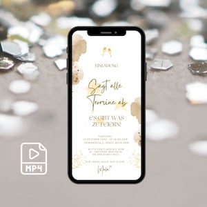 Birthday Invitation Digital | Personalized | To send via Whatsapp | Birthday 30 40 50 60 | Confetti | 50th birthday invitation