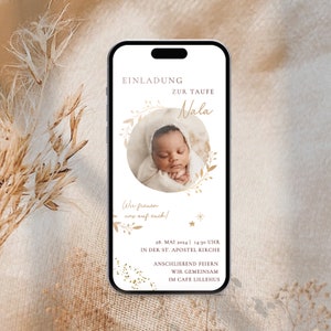 Invitation baptism digital, invitation eCard WhatsApp, invitation baptism with photo, digital invitation card