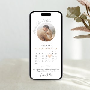 Digital | Save the Date | Wedding | Hochzeit | Hochzeitseinladung | Personalisiert | Individuell | Zum Versenden per Whatsapp | Kalender