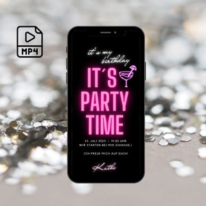 Invitation d'anniversaire numérique eCard smartphone, papier kraft d'invitation personnalisée, invitation de célébration de fête de téléphone portable de médias sociaux Whatsapp