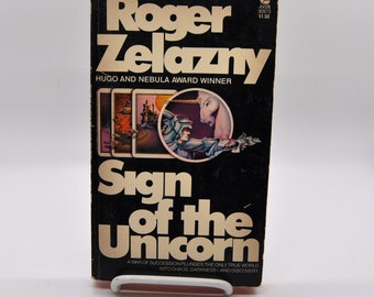 Il segno dell'unicorno - Roger Zelazny - 1976 Avon Brossura - Copertina nera - Serie di romanzi Ambel